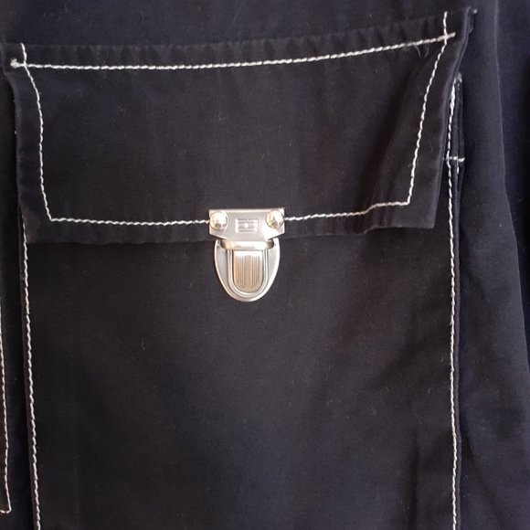 Tommy Hilfiger All-Condition Gear Hooded Pullover w/Buttons Blue Size M - Picture 6 of 14